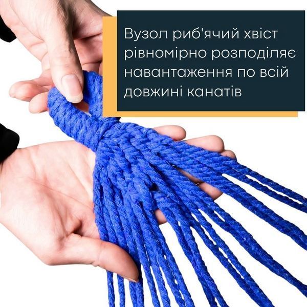 Гамак Туристичний з Планкой 40см Синьо-Зелений 120см&times;200см