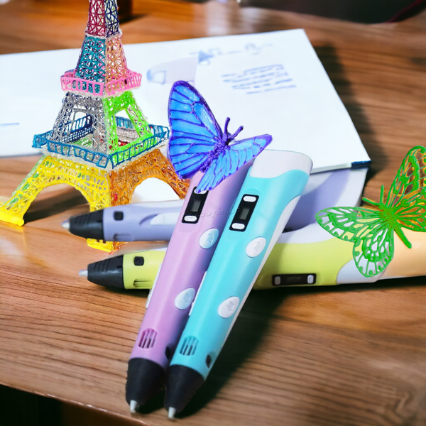 3D Ручка PEN-3 з Трафаретом з LCD Дисплеєм Фіолетова