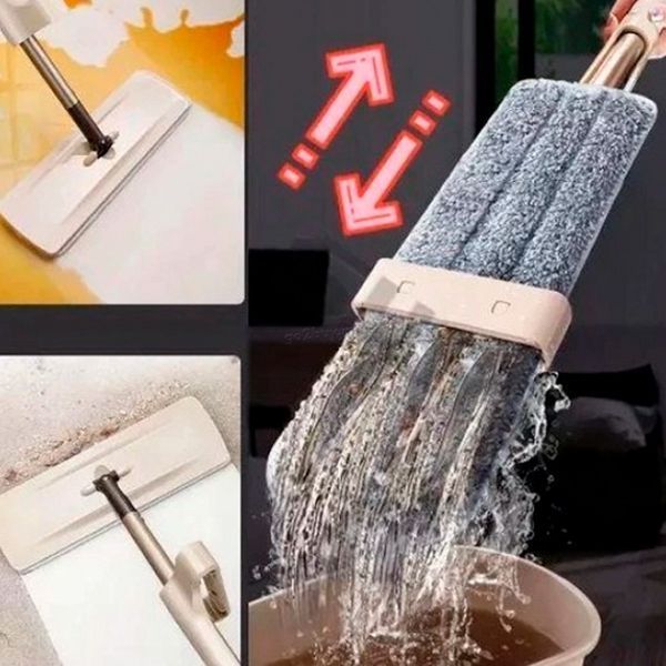 Швабра с отжимом Spin Mop 360&deg;, насадка 35&times;12 см, микрофибра